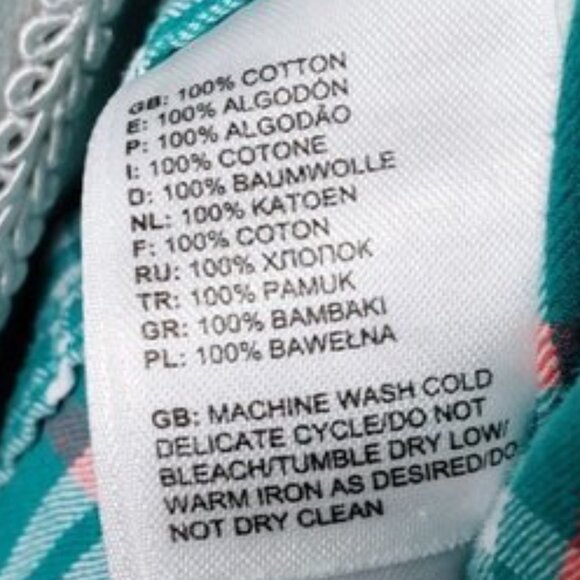 The North Face Teal Plaid Button Up Shirt Women's Buttoned Roll Sleeve Farm M - Picture 9 of 9